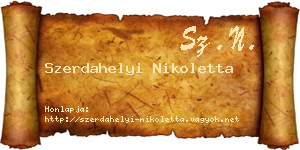 Szerdahelyi Nikoletta névjegykártya