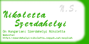 nikoletta szerdahelyi business card